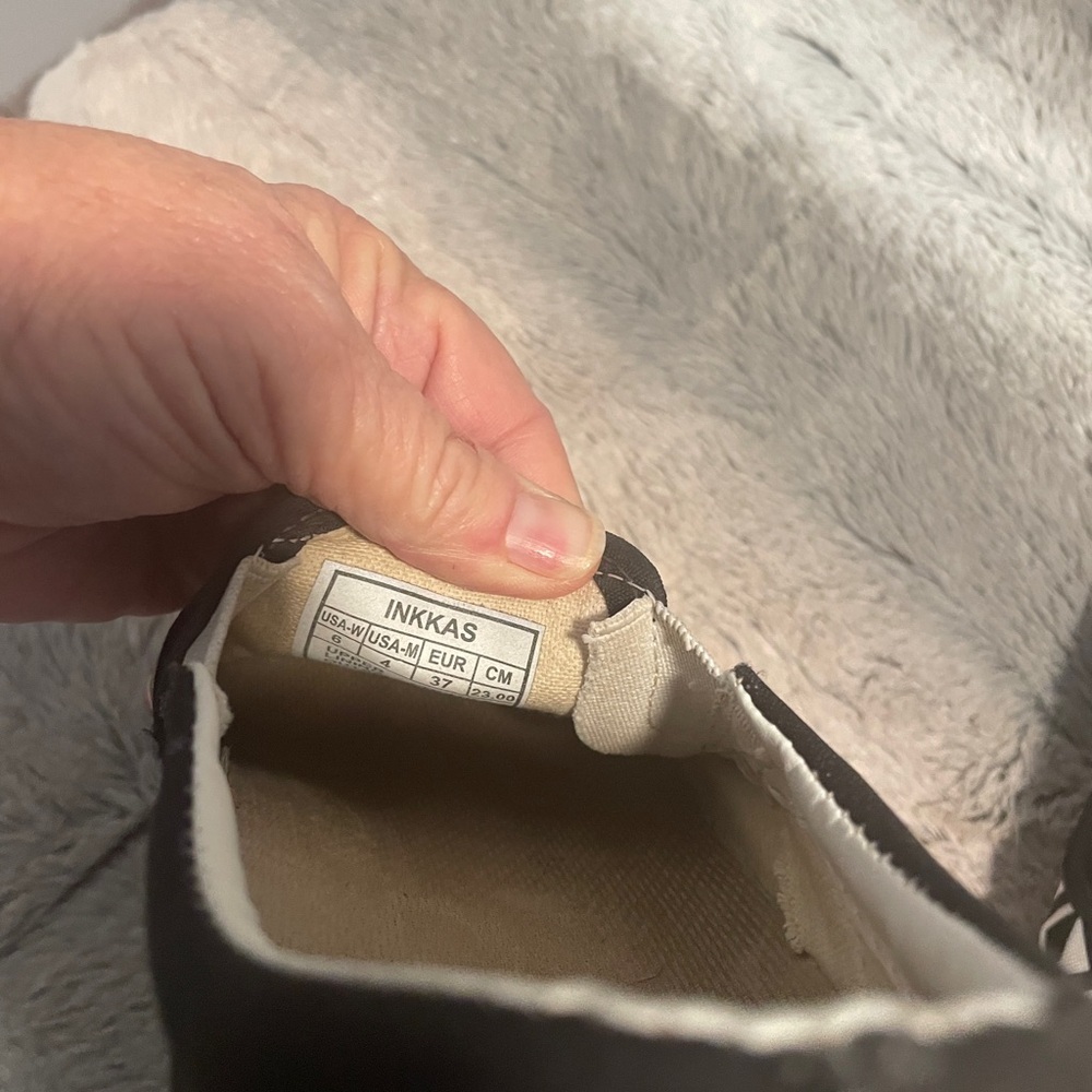 Inkkas Women’s Size 6 Slip-On Sneakers– Colorful Geometric & Black/White Pattern - Picture 4 of 4